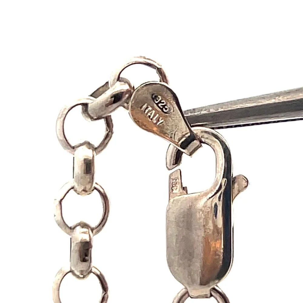 Designer Italy 925 Sterling Silver Classic Round Rolo Chain Link 8.25
